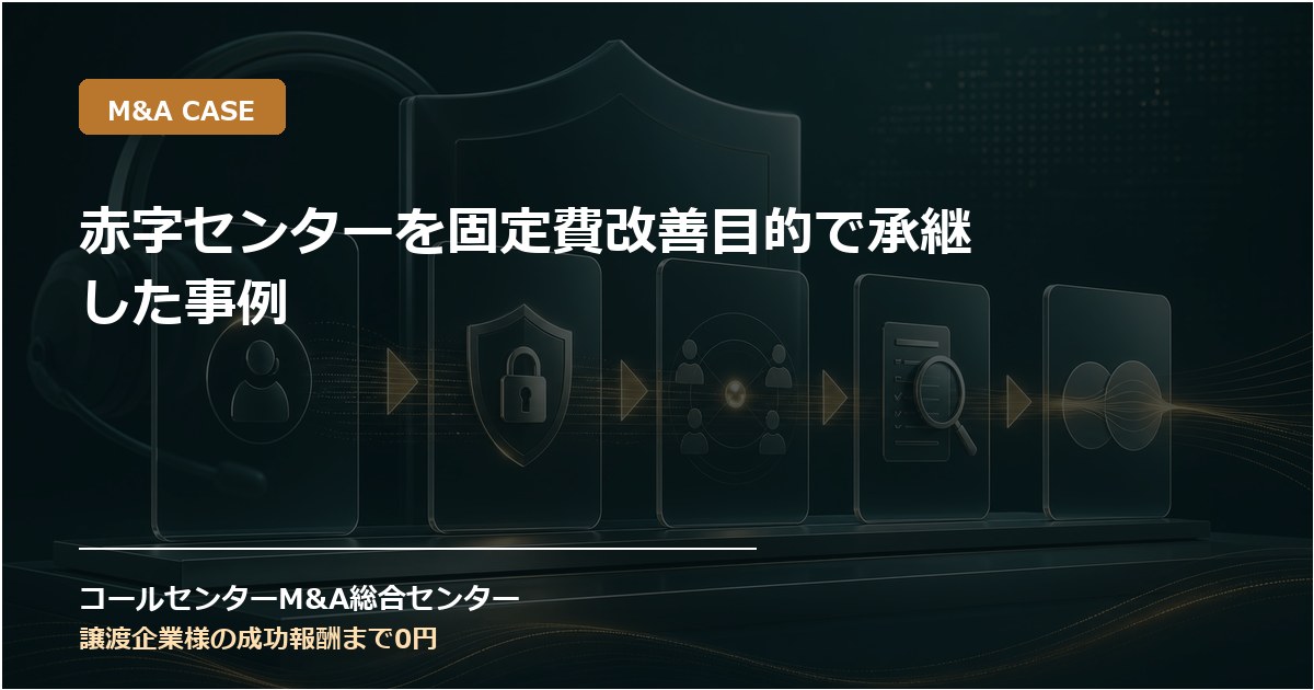 赤字センターを固定費改善目的で承継した事例