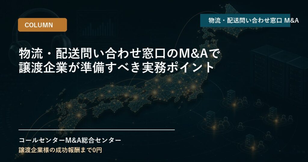 物流・配送問い合わせ窓口のM&Aで譲渡企業が準備すべき実務ポイント